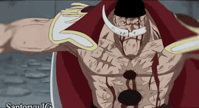 a man with a white beard and a red cape is holding a sword .