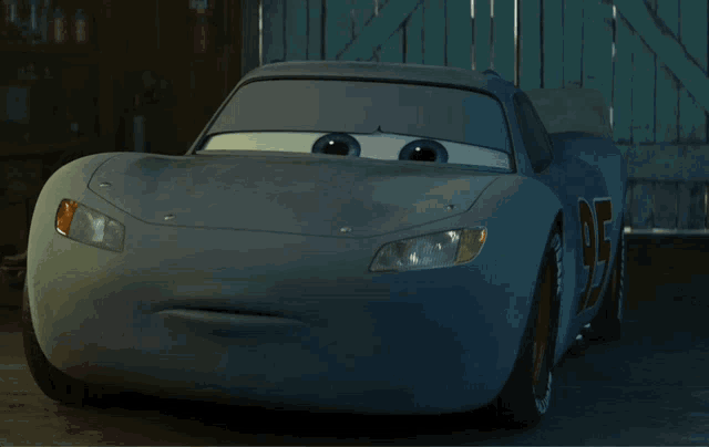 a gray car with the number 95 on it