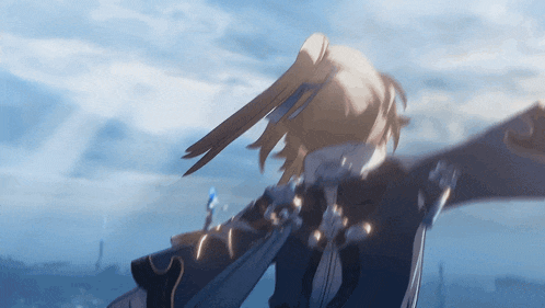 a girl with long hair is flying in the air