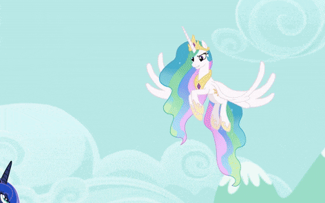 a cartoon drawing of two ponies one of which has a crown on its head