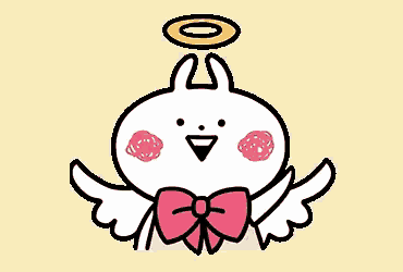 a cartoon bunny with wings and a pink bow