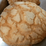 a close up of a bread that looks like a melon
