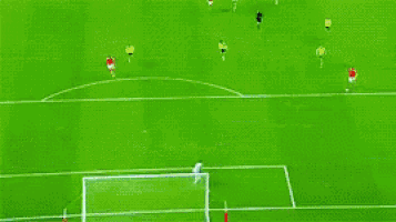 a soccer game is being played on a field