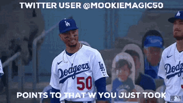 a dodgers baseball player wearing a number 50 jersey
