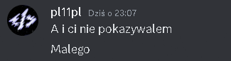 a screenshot of a discord conversation between pl11pl and a i ci nie pokazywalem
