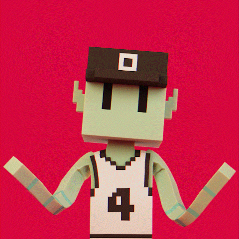 a cartoon character wearing a basketball jersey with the number 4 on it