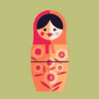 a russian doll is stacked on top of each other .