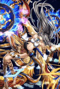 a woman with long white hair is holding a sword in her hand