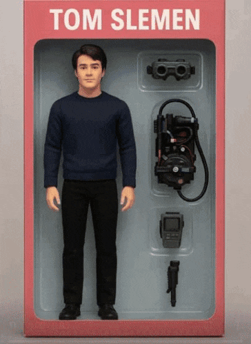 a figurine of tom slemen is in a red box