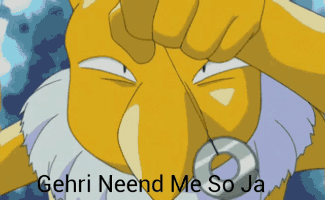a picture of a cartoon character with the words gehri neend me so ja on it