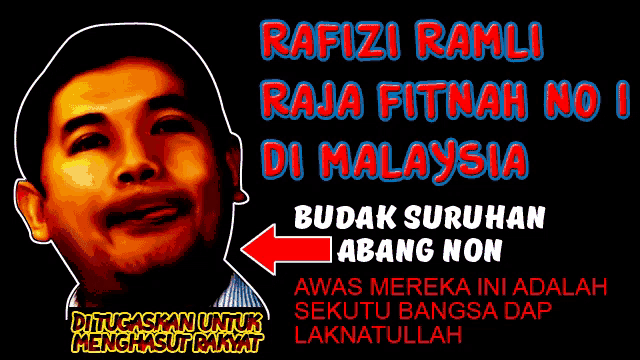 a cartoon of a man with the words rafizi ramli raja fitnah no 1 di malaysia
