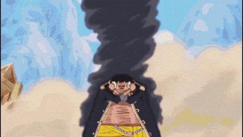 a cartoon of a man with a smoke coming out of his mouth