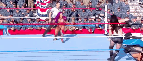 Sasha Banks Double Knees GIF