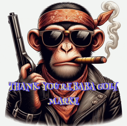 a chimpanzee wearing sunglasses and a bandana smoking a cigar and holding a gun