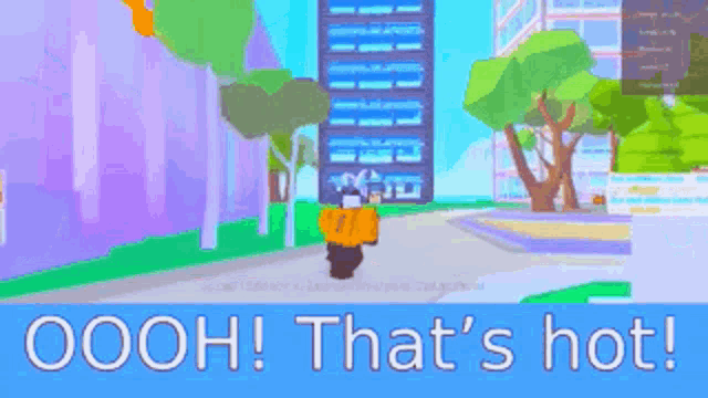 a cartoon character is walking down a street with the words i like that written below him