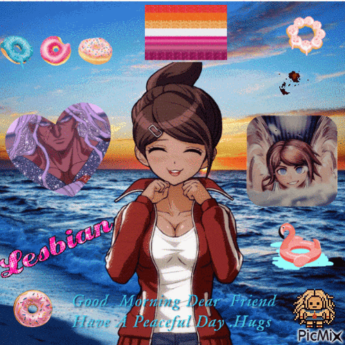 a picture of a girl with the words lesbian on it