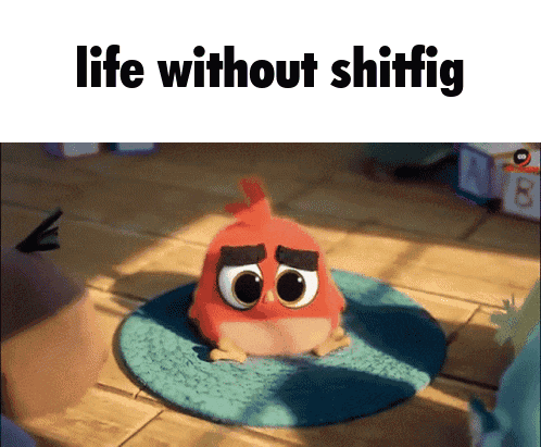 a picture of an angry bird with the words life without shiffig above it