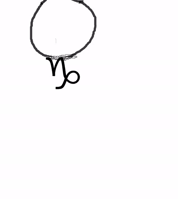a black and white drawing of a zodiac sign