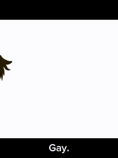 a cartoon drawing of a person with the word gay written underneath