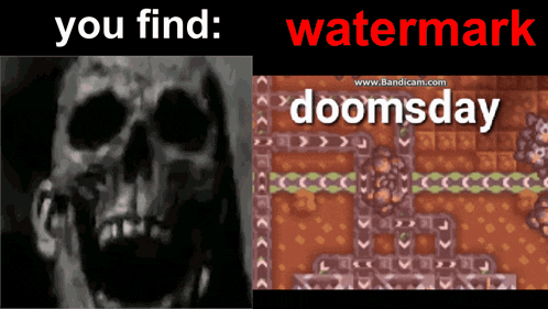 a picture of a skull next to a picture of doomsday