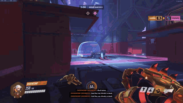 a screenshot of a video game shows a character named widowship