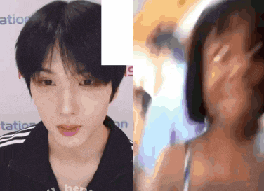 a close up of a man 's face next to a close up of a woman