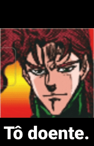 a cartoon of a man with red hair and the words to doente