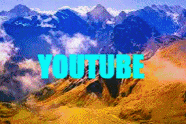 the word youtube is displayed in front of a mountain
