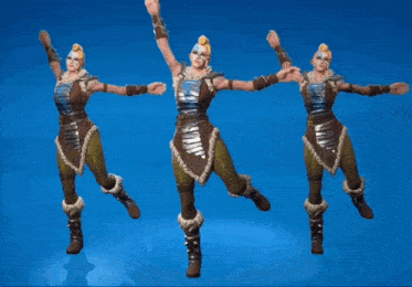 three female vikings are standing next to each other