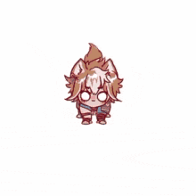 a cartoon drawing of a person with a cat ear and a bow in their hair .