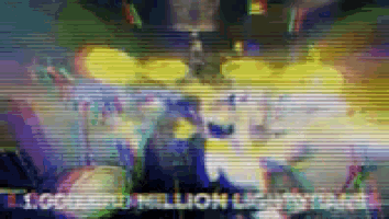 a blurry picture of a lion with the words 100 million lion years in the bottom right corner