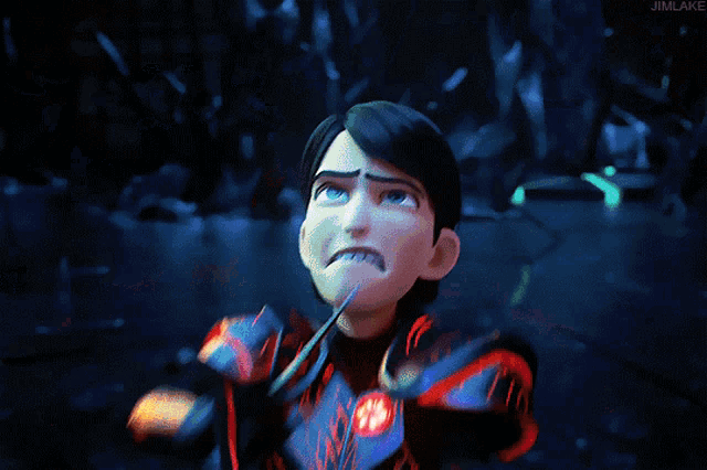 a cartoon character with the name jimlake on the bottom left