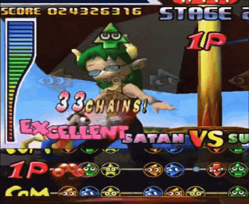 a video game with a score of 024326316 and 1p