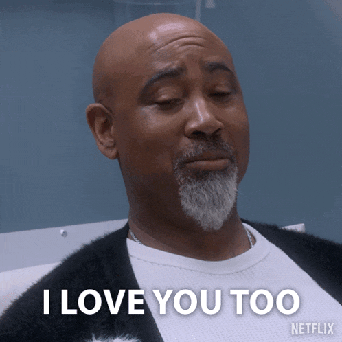 a man with a beard says i love you too on netflix