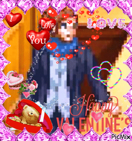 a happy valentine 's day greeting card with a teddy bear