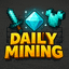 a logo for a game called daily mining with a sword , diamond and shield .