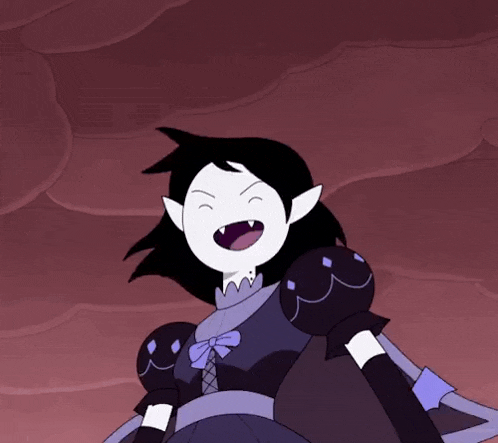 a cartoon character is wearing a purple dress and gloves