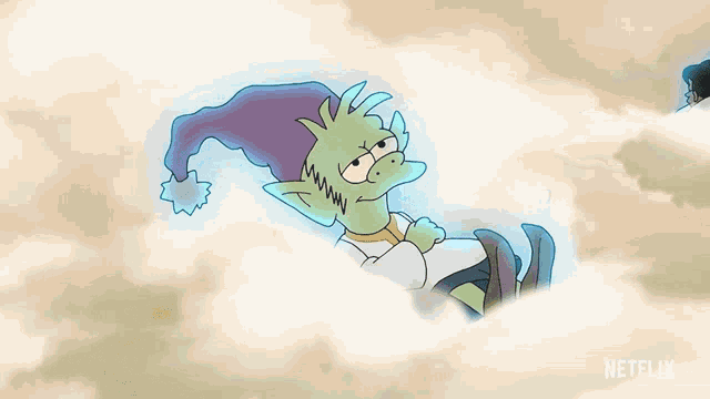 a cartoon character is laying in the clouds with the words " this is heaven "