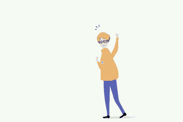 a cartoon of a man wearing an orange shirt that says volunteers on it