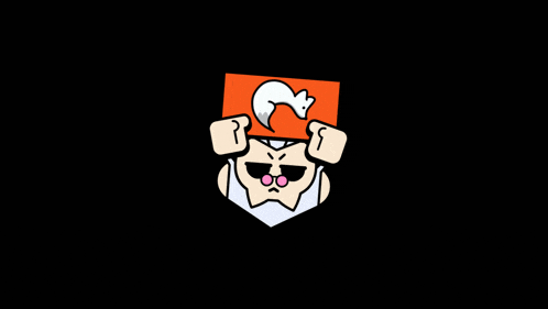 a cartoon character is holding a piece of paper in front of his face with the letter t on it