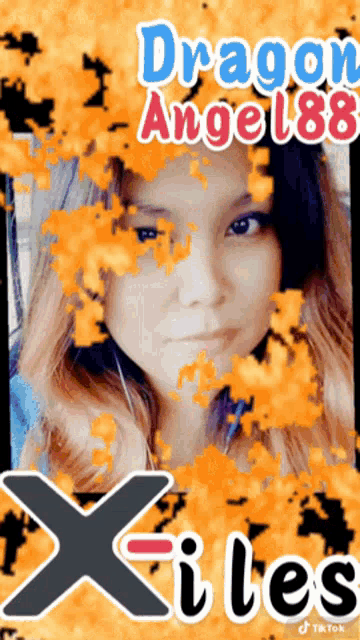 a picture of a woman with the words dragon angel88 x-files