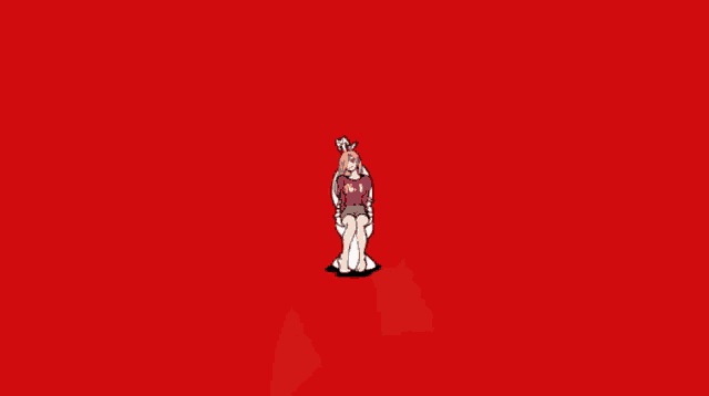a pixel art drawing of a cat licking another cat