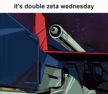 a picture of a robot with the words " it 's double zeta wednesday " below it