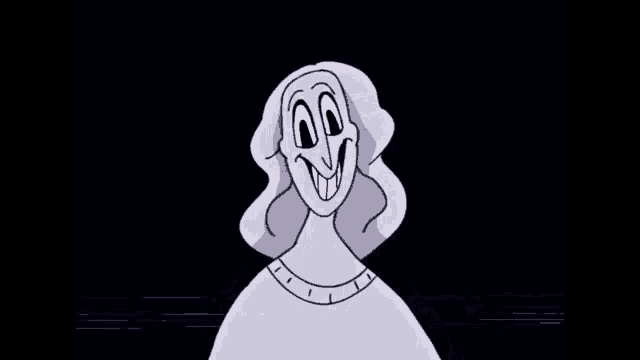 a cartoon character with a big smile on his face is waving at the camera .