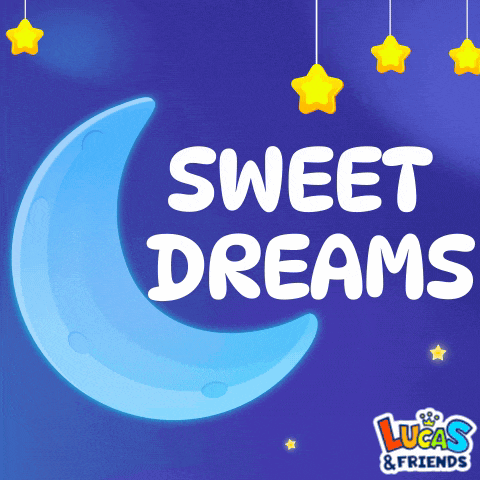 a lucas & friends poster with a crescent moon and stars