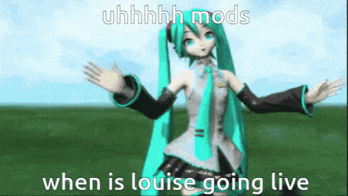 a hatsune miku anime character with her arms outstretched