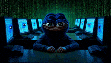 a cartoon character is sitting at a desk in front of a computer screen that says " javascript "