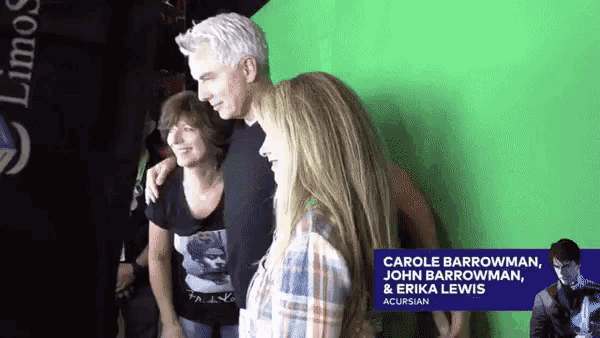 carole barrowman john barrowman and erika lewis are posing for a photo