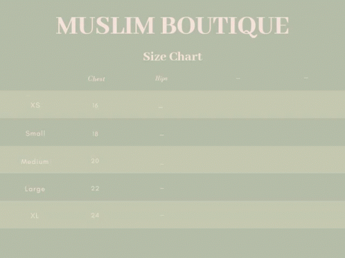 Muslimboutique Muslimboutiqueofficial GIF - Muslimboutique Muslimboutiqueofficial Size Chart Muslim Boutique GIFs