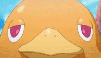 a close up of a cartoon character 's face with a yellow mask .